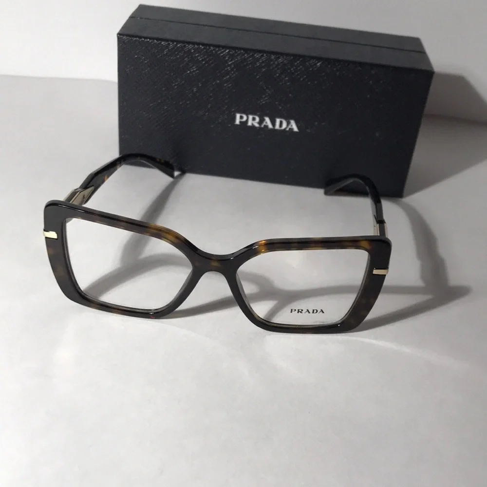 New Authentic Prada PR 03Z 2AU-1O1 🤎 Women's Brown Tortoiseshell Optical Glasses - Picture 5 of 14